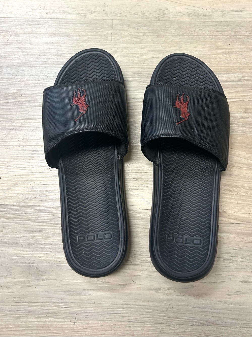 Polo Ralph Lauren Slides Men 13 D Rodwell Sandals Signature Pony Classic Slip On - Picture 8 of 11